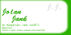 jolan jank business card